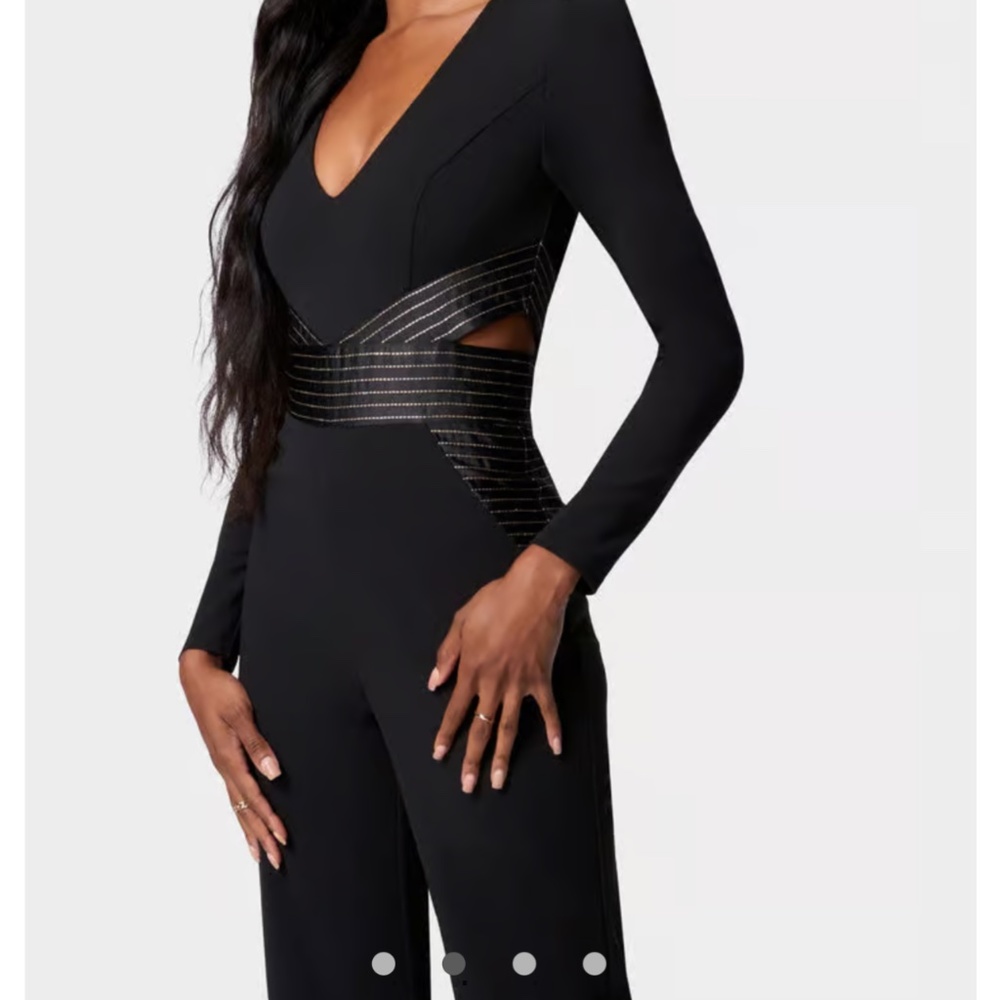 Satin Tailored Multi Stitch Jumpsuit-Large